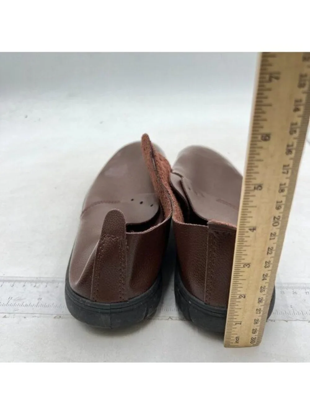 Men's Genuine Leather Loafer Shoes Slip On Soft Breathable Stitching Shoes Brown